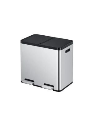 Afvalbak EKO Essential Recycler pedaalemmer 2x22liter RVS-1