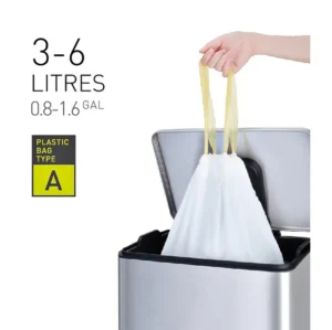 Afvalzak EKO MDPE type A met trekband 35x40cm 3-6L wit rol à 30 stuks-1