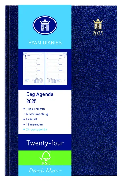 Agenda 2025 Ryam Twenty-four Mundior 1dag/1pagina blauw-1