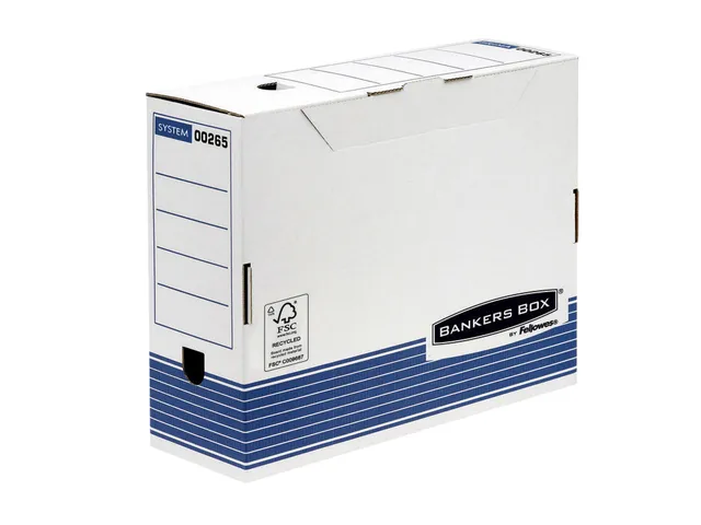 Archiefdoos Bankers Box System A4 100mm wit blauw-1