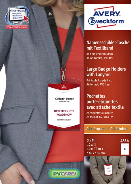 Badge Avery 4834 A6 hoes + insteekkaarten 10 stuks-1
