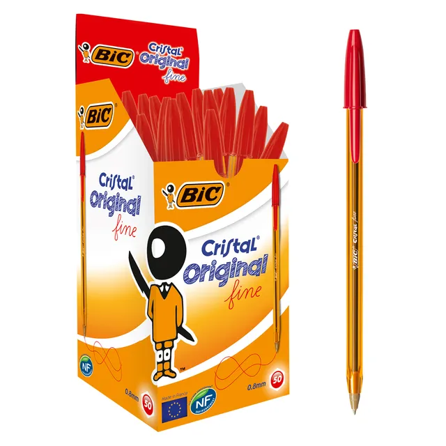 Balpen Bic Cristal fijn rood-1