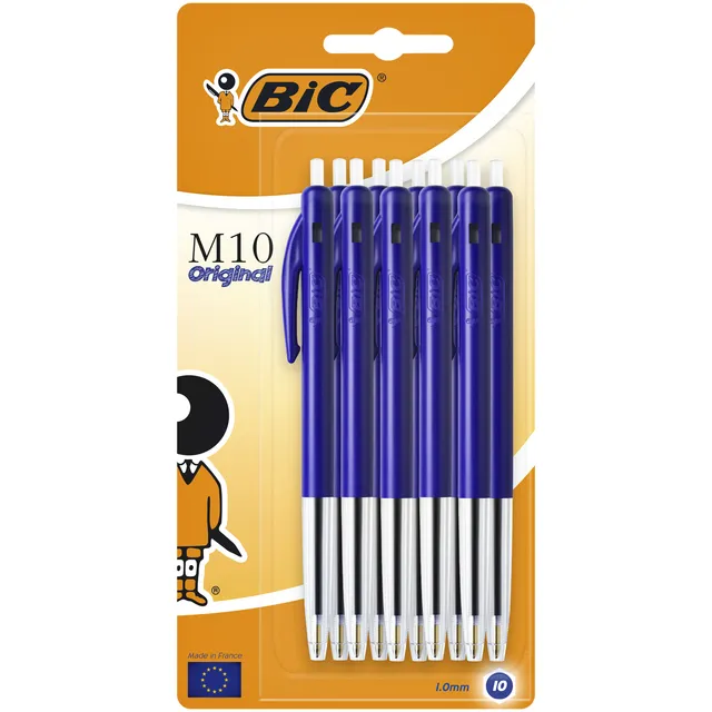 Balpen Bic M10 medium blauw blister à 10 stuks-1