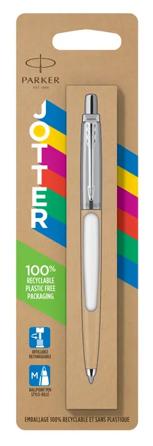 Balpen Parker Jotter Original white CT medium blister à 1 stuk-1