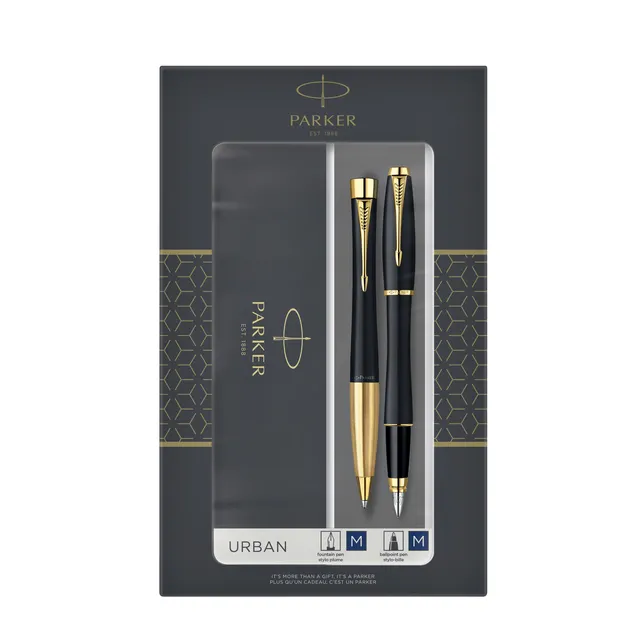 Balpen en vulpen Parker Urban matt black GT medium 2 stuks-1