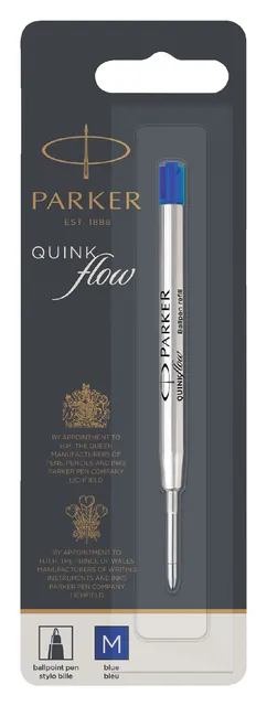Balpenvulling Parker Quinkflow medium blauw blister à 1 stuk-1
