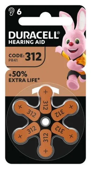 Batterij Duracell Hearing DA312 Ø7