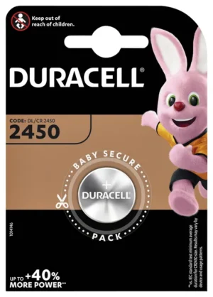 Batterij Duracell knoopcel 1xCR2450 lithium Ø24mm 3V-540mAh-1