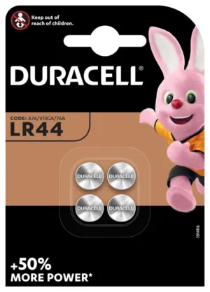 Batterij Duracell knoopcel 4xLR44 alkaline Ø11
