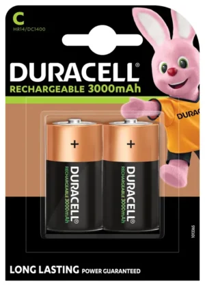 Batterij oplaadbaar Duracell 2xC 3000mAh Plus-1