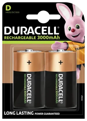 Batterij oplaadbaar Duracell 2xD 3000mAh Plus-1