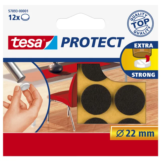 Beschermvilt tesa® Protect anti-kras  Ø22mm bruin 12 stuks-1