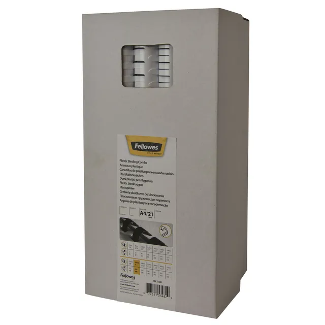 Bindrug Fellowes 19mm 21rings A4 zwart 100 stuks-1