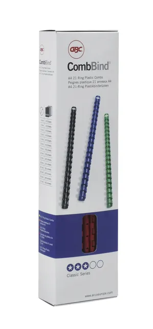 Bindrug GBC 8mm 21rings A4 rood 100 stuks-1