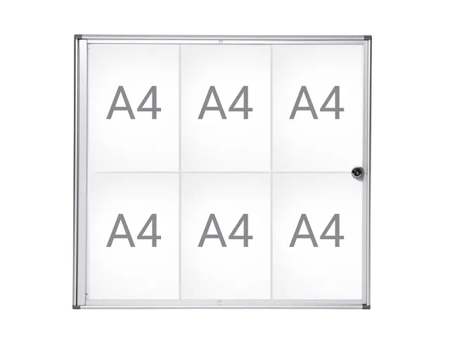 Binnenvitrine wand MAULextraslim whiteboard 6xA4 met slot-1