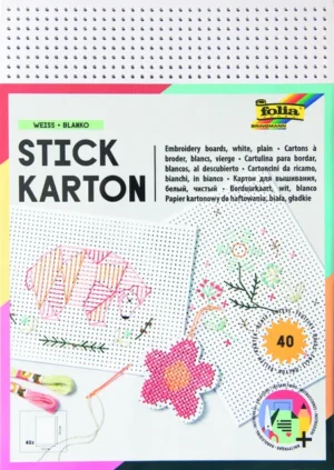Borduurkaarten Folia 17.5 x x24.5cm 300gr 40 vel wit-1