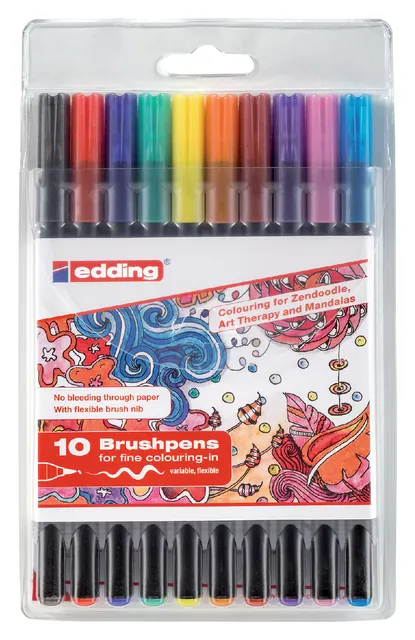 Brushpen edding 1340 assorti etui à 10 stuks-1