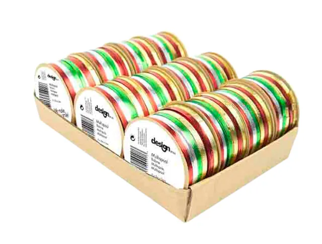 Cadeaulint Hoomark metallic 6x5m display à 12 rollen glitter/pearl-1