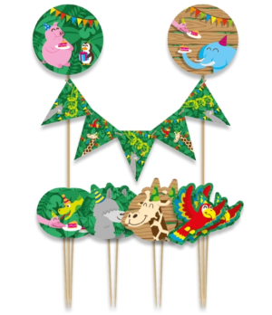 Cake decoratie Jungle 9 stuks-1