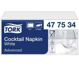 Cocktailservetten Tork 1/4-vouw 2-laags 200 stuks wit 477534-1