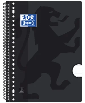 Collegeblok Oxford A4+ lijn 4-gaats 180 pagina's 80gr zwart-1