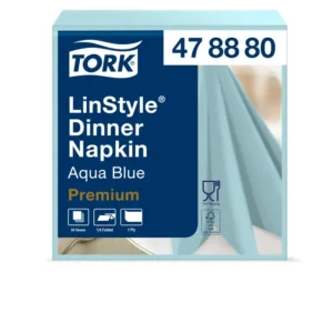 Dinnerservetten Tork LinStyle® 1/4-vouw 1-laags 50 stuks aquablauw 478880-1