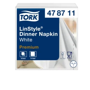 Dinnerservetten Tork Premium LinStyle® 1-laags 50 stuks wit 478711-1