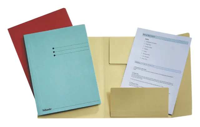 Dossiermap Esselte A4 3 kleppen manilla 275gr blauw-1