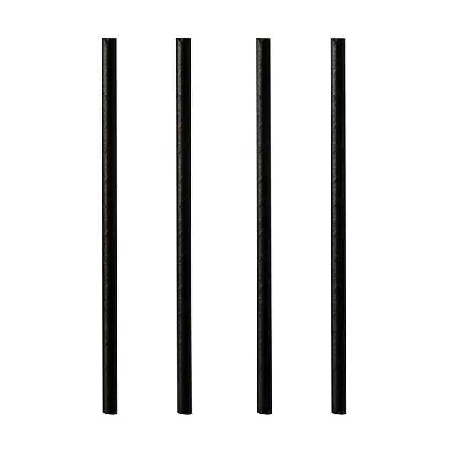 Drinkrietje Papstar 250mm papier zwart 100 stuks-1