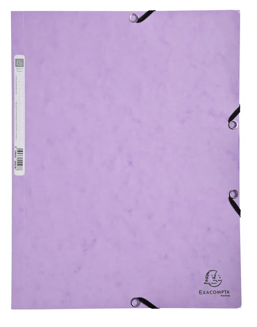Elastomap Exacompta Aquarel A4 3 kleppen 400gr glanskarton lila-1