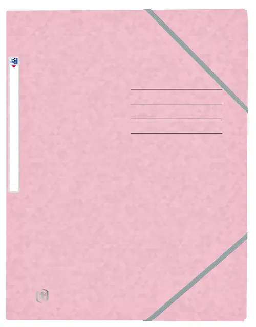 Elastomap Oxford Top File+ A4 3 kleppen 390gr pastel roze-1