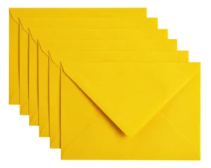 Envelop Papicolor C6 114x162mm dottergeel pak à 6 stuks-1
