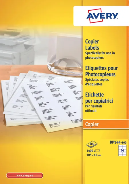 Etiket Avery DP144 105x42mm wit 1400stuks-1