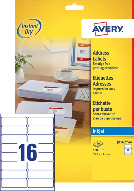 Etiket Avery J8162-100 99.1x33.9mm wit 1600stuks-1