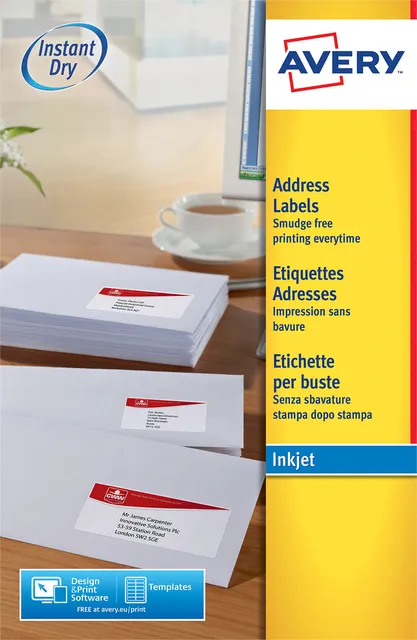 Etiket Avery J8163-100 99.1x38.1mm wit 1400stuks-1