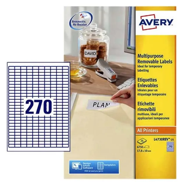 Etiket Avery L4730REV 17.8x10mm afneembaar wit 6750stuks-1