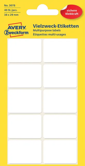 Etiket Avery Zweckform 3078 38x29mm wit 40stuks-1