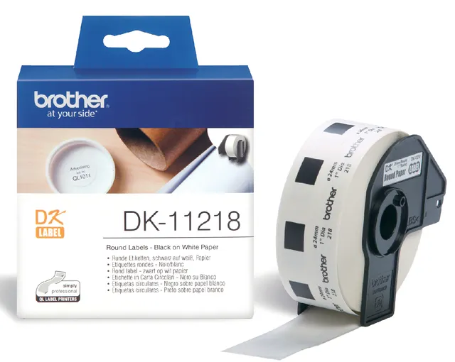 Etiket Brother DK-11218 rond 24mm 1 rol á 1000 stuks wit-1