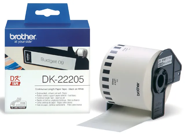 Etiket Brother DK-22205 doorlopend 62mm 1 rol á 30m wit-1