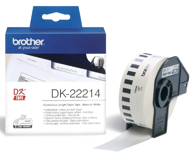 Etiket Brother DK-22214 doorlopend 12mm 1 rol á 30m wit-1