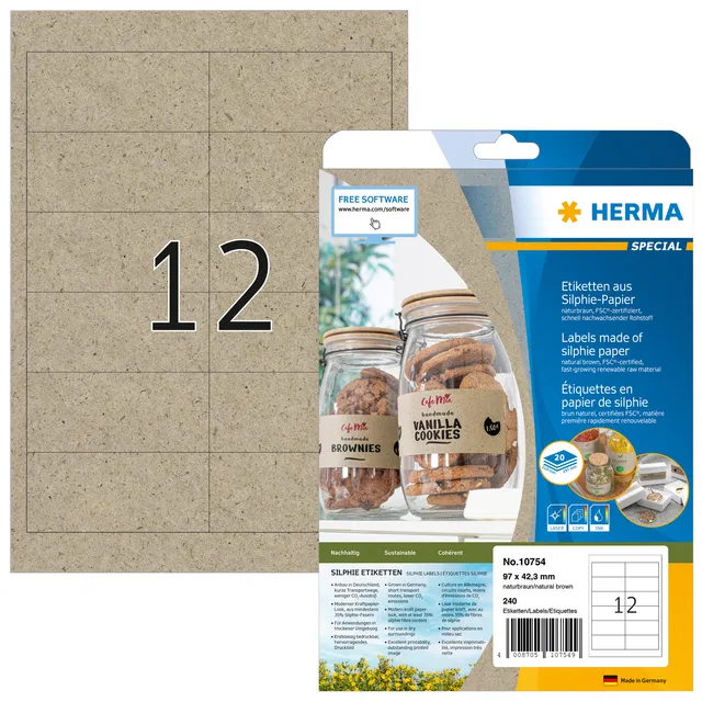Etiket HERMA 10754 97x42.3mm silphie bruin 240 stuks-1