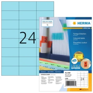 Etiket HERMA 4408 70x37mm blauw 2400 etiketten-1