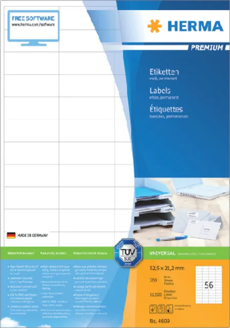 Etiket HERMA 4609 52.5x21.2mm premium wit 11200stuks-1