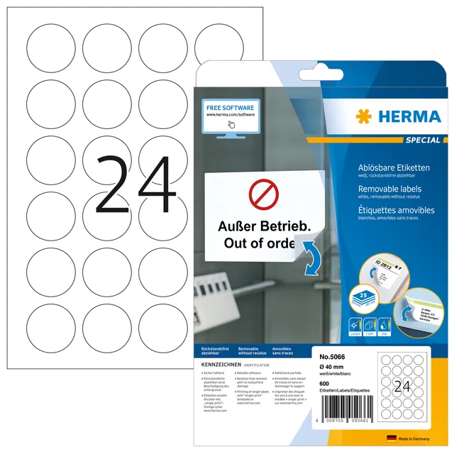 Etiket HERMA 5066 40mm verwijderbaar wit 600 etiketten-1