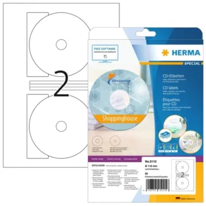 Etiket HERMA 5115 CD 116mm wit 50 stuks-1