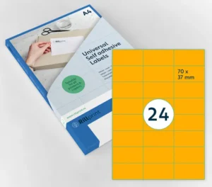 Etiket Rillprint 70x37mm fluororanje 2400 etiketten-1