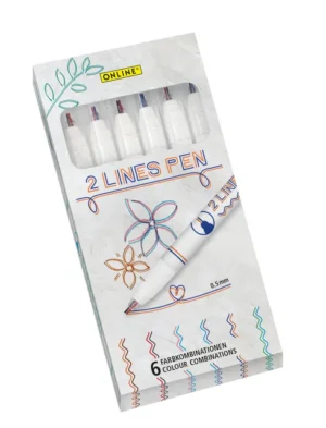 Fineliner Online 2-lijnen assorti doos à 6 stuks-1