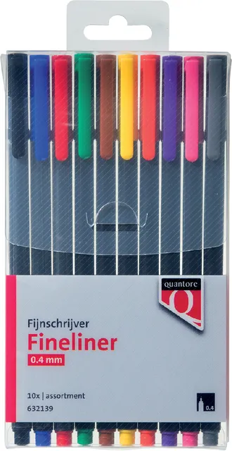 Fineliner Quantore assorti blister à 10 stuks-1