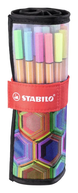 Fineliner STABILO point 88/25 Arty rollerset zwart fijn assorti etui à 25 stuks-1