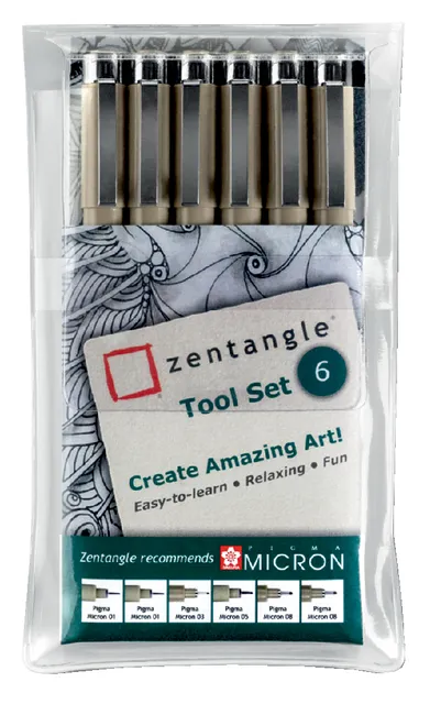 Fineliner Sakura Zentangle tool set 6delig-1